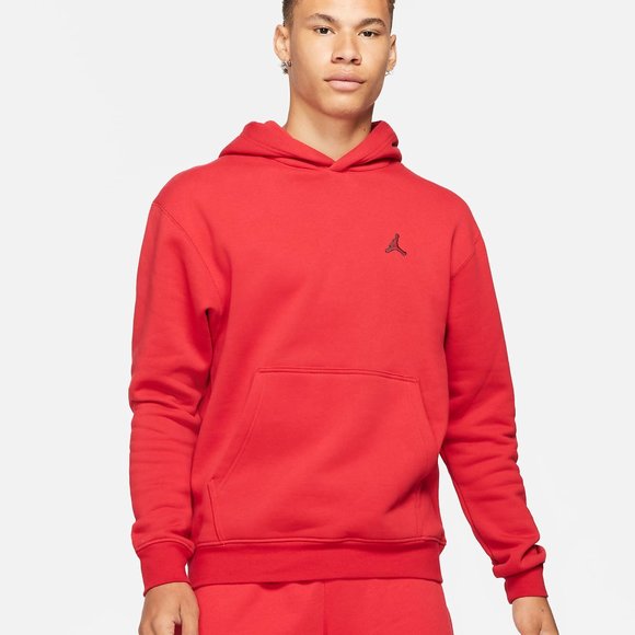 Nike Jordan Essentials Fleece Pullover Hoodie Red - Picture 2 of 6